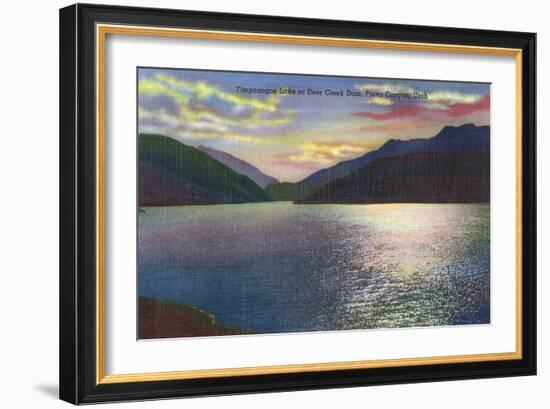 Provo Canyon, Utah, Deer Creek Dam View of Timpanogos Lake-Lantern Press-Framed Art Print