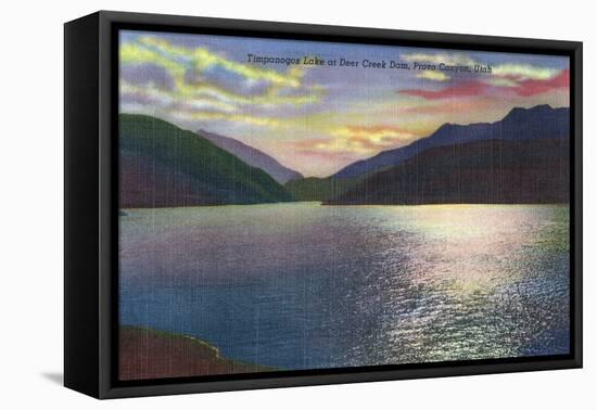 Provo Canyon, Utah, Deer Creek Dam View of Timpanogos Lake-Lantern Press-Framed Stretched Canvas