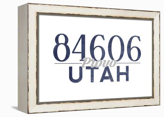 Provo, Utah - 84606 Zip Code (Blue)-Lantern Press-Framed Stretched Canvas