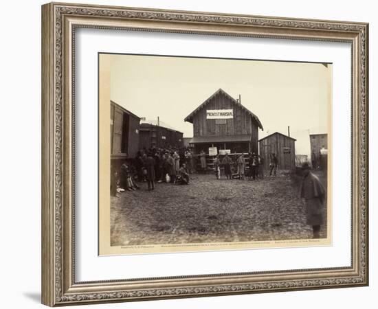 Provost Marshal's Office, Aquia Creek, February 1863-Timothy O'Sullivan-Framed Photographic Print