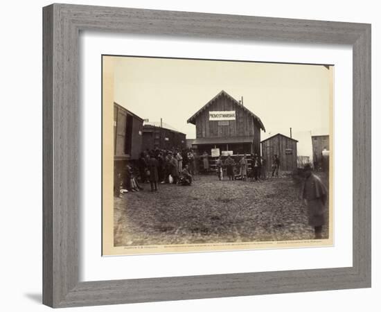 Provost Marshal's Office, Aquia Creek, February 1863-Timothy O'Sullivan-Framed Photographic Print