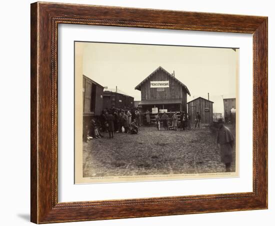 Provost Marshal's Office, Aquia Creek, February 1863-Timothy O'Sullivan-Framed Photographic Print