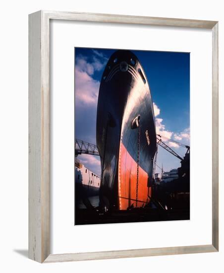 Prow of Texaco Oil Tanker Oklahoma at Sun Shipbuilding and Dry Dock Co. Shipyards-Dmitri Kessel-Framed Photographic Print