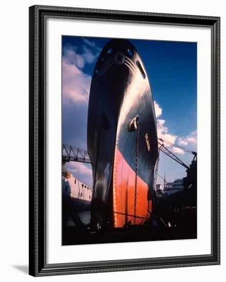 Prow of Texaco Oil Tanker Oklahoma at Sun Shipbuilding and Dry Dock Co. Shipyards-Dmitri Kessel-Framed Photographic Print