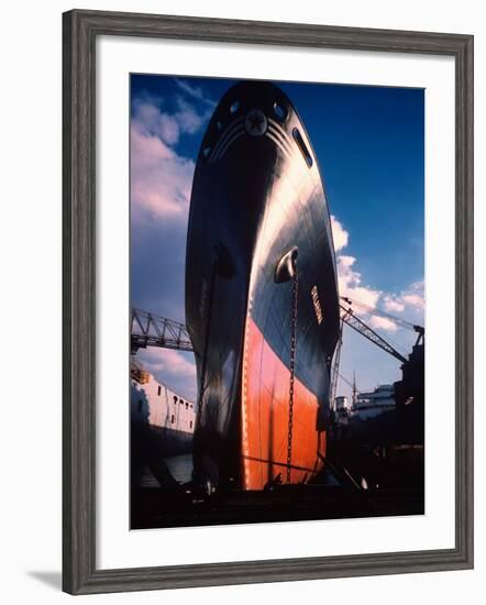 Prow of Texaco Oil Tanker Oklahoma at Sun Shipbuilding and Dry Dock Co. Shipyards-Dmitri Kessel-Framed Photographic Print