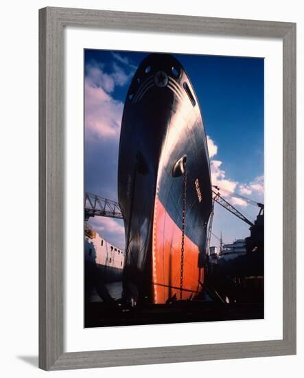 Prow of Texaco Oil Tanker Oklahoma at Sun Shipbuilding and Dry Dock Co. Shipyards-Dmitri Kessel-Framed Photographic Print
