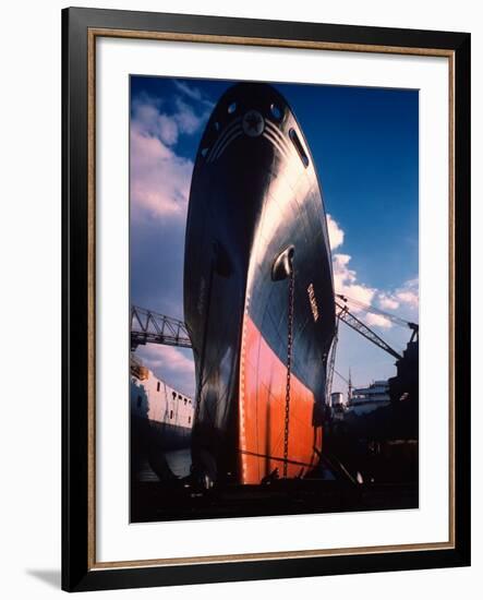 Prow of Texaco Oil Tanker Oklahoma at Sun Shipbuilding and Dry Dock Co. Shipyards-Dmitri Kessel-Framed Photographic Print