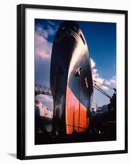 Prow of Texaco Oil Tanker Oklahoma at Sun Shipbuilding and Dry Dock Co. Shipyards-Dmitri Kessel-Framed Photographic Print