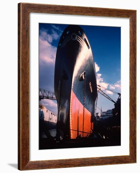 Prow of Texaco Oil Tanker Oklahoma at Sun Shipbuilding and Dry Dock Co. Shipyards-Dmitri Kessel-Framed Photographic Print