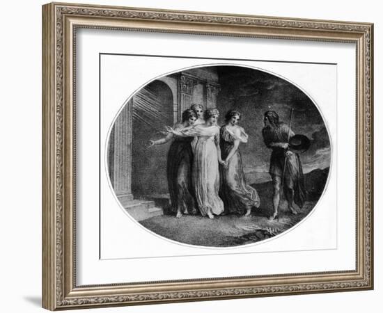 Prudence, Piety, Charity and Discretion inviting Christian into the Palace Beautiful', 1789-Thomas Stothard-Framed Giclee Print