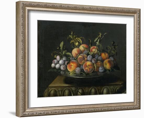 Prunes et peches sur un plat-Prunes and peaches on a plate, R. F. 1951-21.-Pierre Dupuis-Framed Giclee Print