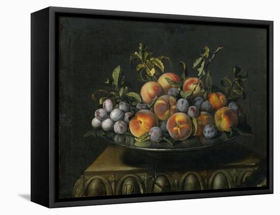 Prunes et peches sur un plat-Prunes and peaches on a plate, R. F. 1951-21.-Pierre Dupuis-Framed Premier Image Canvas