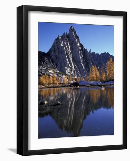 Prusik Peak Reflected in Gnome Tarn, Enchantment Lakes, Washington, USA-Jamie & Judy Wild-Framed Photographic Print