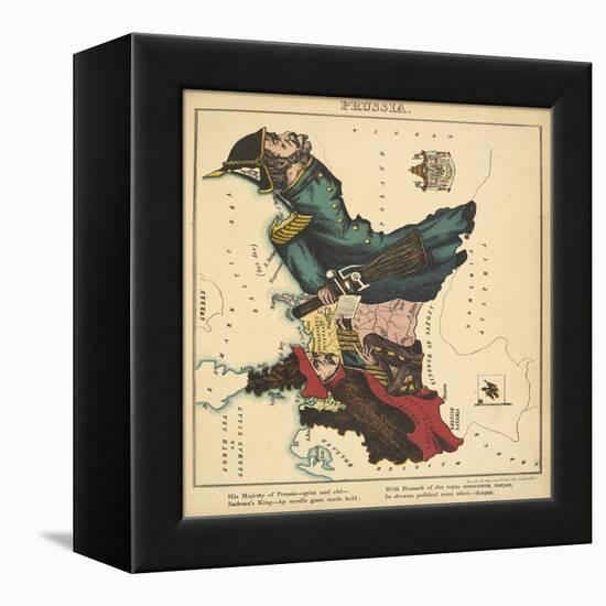Prussia, Geographical Fun: Being Humourous Outlines of Various Countries, 1869-Lilian Lancaster-Framed Premier Image Canvas