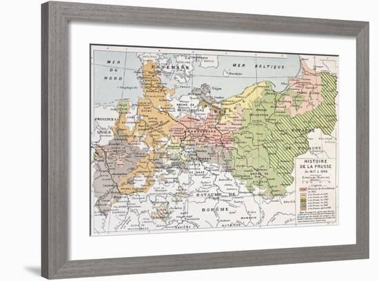 Prussia Historical Development Map-marzolino-Framed Art Print