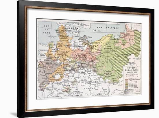 Prussia Historical Development Map-marzolino-Framed Art Print