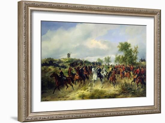 Prussian Cavalry on Expedition, c.19th-Carl Schulz-Framed Giclee Print