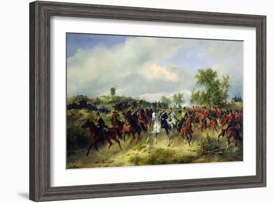 Prussian Cavalry on Expedition, c.19th-Carl Schulz-Framed Giclee Print