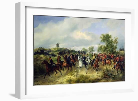 Prussian Cavalry on Expedition, c.19th-Carl Schulz-Framed Giclee Print