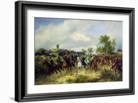 Prussian Cavalry on Expedition, c.19th-Carl Schulz-Framed Giclee Print