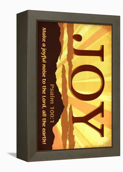 Psalm 100:1 - Inspirational-Lantern Press-Framed Stretched Canvas