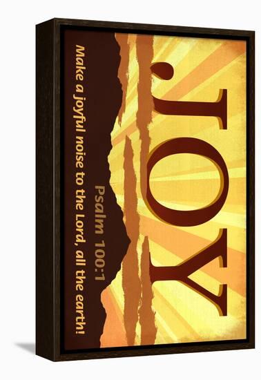 Psalm 100:1 - Inspirational-Lantern Press-Framed Stretched Canvas