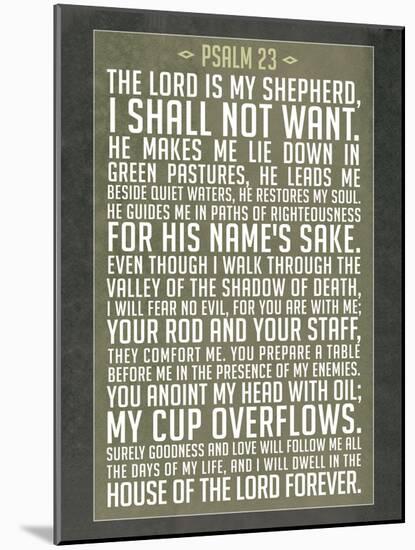 Psalm 23 Prayer Art Print Poster-null-Mounted Art Print