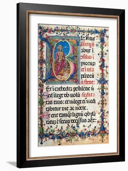 Psalter with holiday Hymns, illuminated manuscript, 15th c. Osservanza Basilica, Siena, Italy-null-Framed Art Print