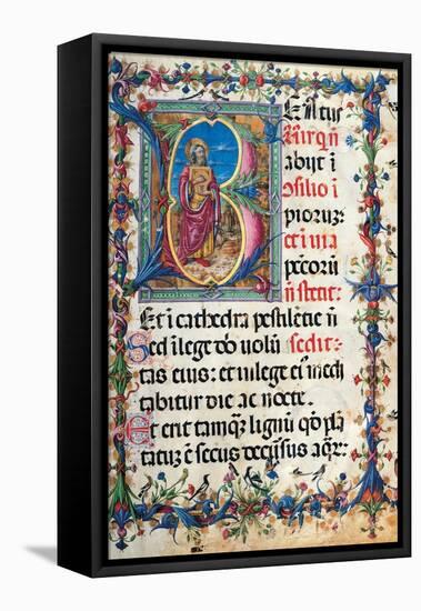 Psalter with holiday Hymns, illuminated manuscript, 15th c. Osservanza Basilica, Siena, Italy-null-Framed Stretched Canvas