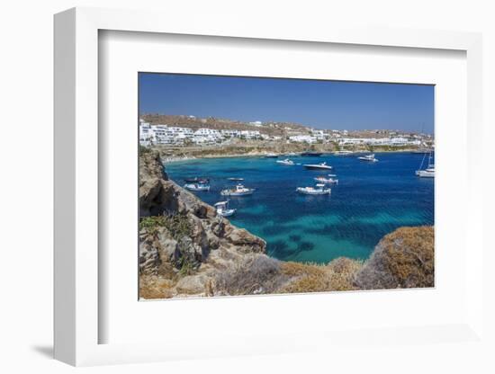 Psarrou Beach in Mykonos Island, Greece-Ali Kabas-Framed Photographic Print
