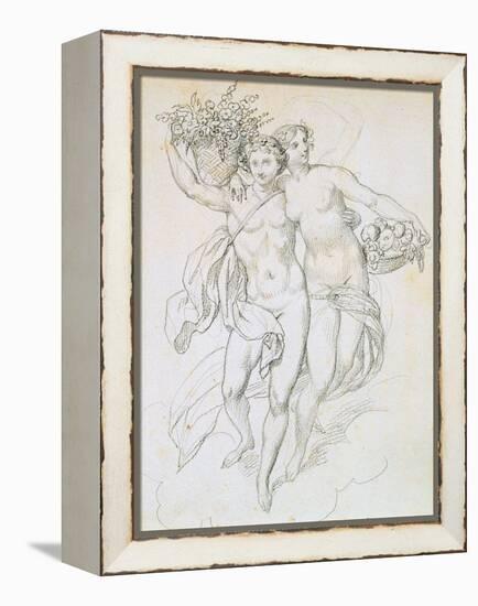 Psyche and Cupid, C1820-1857-Achille Deveria-Framed Premier Image Canvas