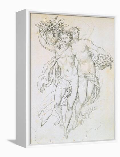 Psyche and Cupid, C1820-1857-Achille Deveria-Framed Premier Image Canvas