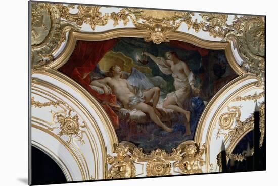 Psyche and Cupid, Ceiling Panel from the Salon de La Princesse-Charles Joseph Natoire-Mounted Giclee Print