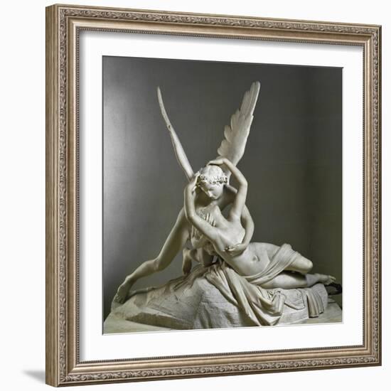 Psyche Revived by the Kiss of Love (Sculpture, 1787-1793)-Antonio Canova-Framed Giclee Print