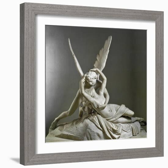 Psyche Revived by the Kiss of Love (Sculpture, 1787-1793)-Antonio Canova-Framed Giclee Print