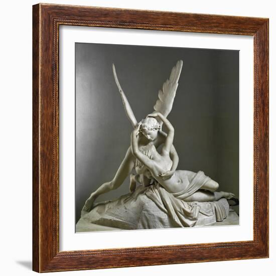 Psyche Revived by the Kiss of Love (Sculpture, 1787-1793)-Antonio Canova-Framed Giclee Print