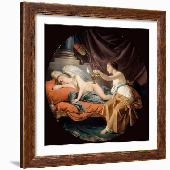 Psyche Surprising Sleeping Cupid-Louis-Jean-François Lagrenée-Framed Giclee Print