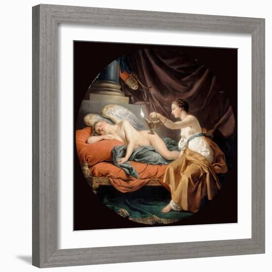 Psyche Surprising Sleeping Cupid-Louis-Jean-François Lagrenée-Framed Giclee Print