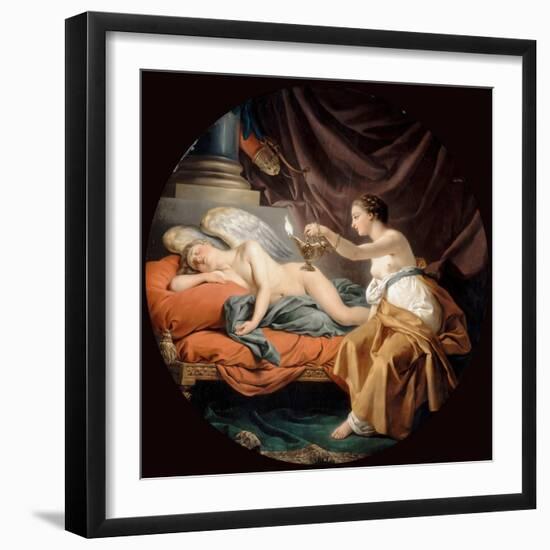 Psyche Surprising Sleeping Cupid-Louis-Jean-François Lagrenée-Framed Giclee Print