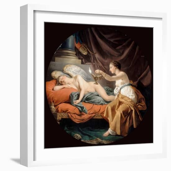 Psyche Surprising Sleeping Cupid-Louis-Jean-François Lagrenée-Framed Giclee Print