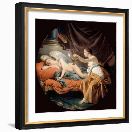 Psyche Surprising Sleeping Cupid-Louis-Jean-François Lagrenée-Framed Giclee Print