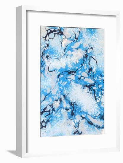 Psychedelic Blue Swirls-null-Framed Art Print