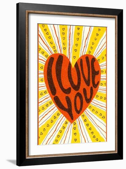 Psychedelic I Love You-null-Framed Art Print