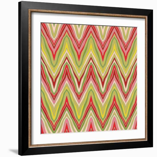 Psychedelic Linear Zig Zag Pattern-tukkki-Framed Art Print