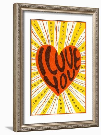 Psychedelic Love You Heart-null-Framed Premium Giclee Print