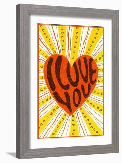 Psychedelic Love You Heart-null-Framed Premium Giclee Print