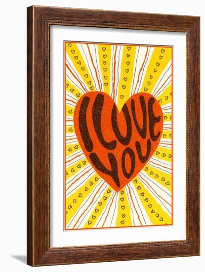 Psychedelic Love You Heart-null-Framed Premium Giclee Print