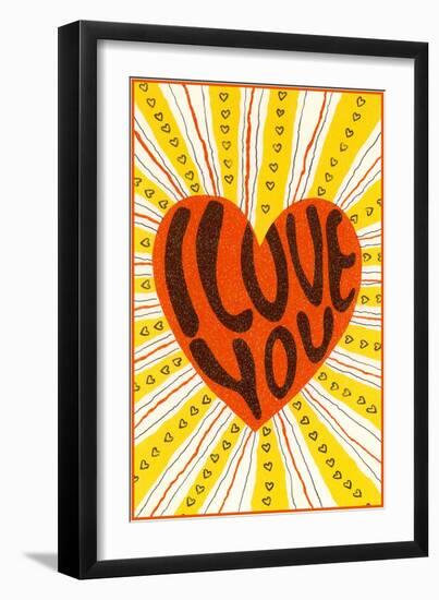 Psychedelic Love You Heart-null-Framed Premium Giclee Print