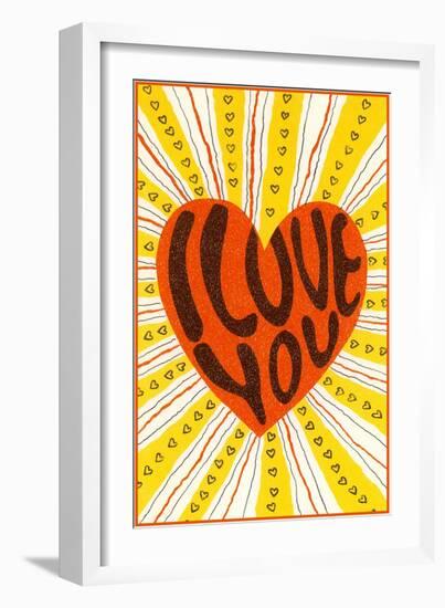 Psychedelic Love You Heart-null-Framed Premium Giclee Print