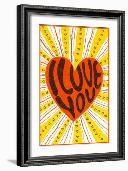 Psychedelic Love You Heart-null-Framed Premium Giclee Print